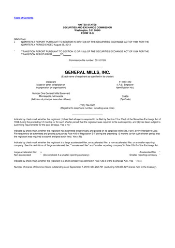 Thumbnail General Mills 10-Q Quarterly Report FY2014 