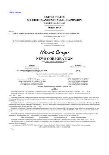 Thumbnail News Corp 10-K Annual Report 