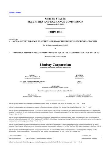 Thumbnail Lindsay Corporation
 10-K Annual Report 2013