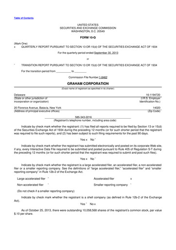 Vorschaubild Graham Corporation
 10-Q Quartalsbericht 2014 
