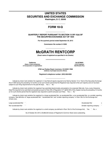 Thumbnail McGrath RentCorp
 10-Q Quarterly Report FY2013 