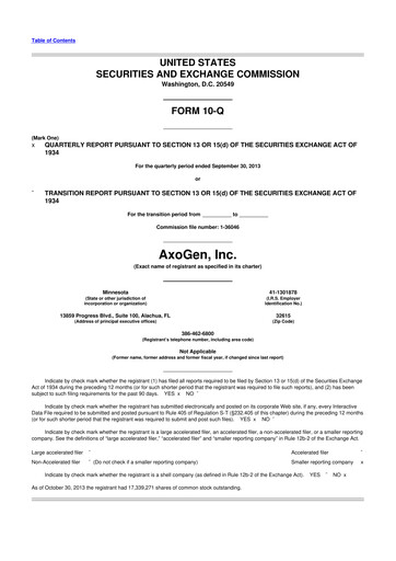 Thumbnail Axogen 10-Q Quarterly Report FY2013 