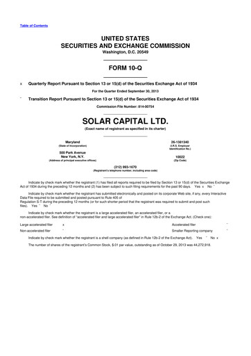 Vorschaubild SLR Investment 10-Q Quartalsbericht  