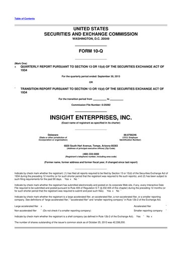 Thumbnail Insight Enterprises
 10-Q Quarterly Report FY2013 