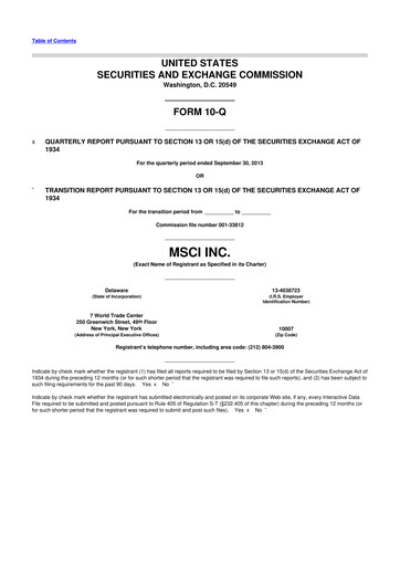 Vorschaubild MSCI 10-Q Quartalsbericht 2013 