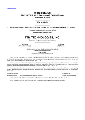 Thumbnail TTM Technologies
 10-Q Quarterly Report FY2013 