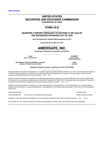 Thumbnail AMERISAFE 10-Q Quarterly Report FY2013 