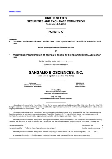 Thumbnail Sangamo Therapeutics
 10-Q Quarterly Report FY2013 