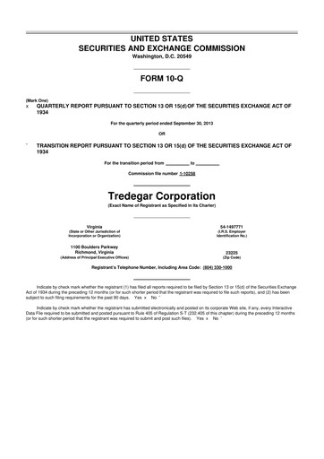 Thumbnail Tredegar 10-Q Quarterly Report FY2013 