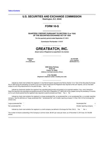 Vorschaubild Integer Holdings
 10-Q Quartalsbericht 2013 