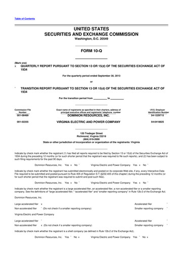 Thumbnail Dominion Energy 10-Q Quarterly Report FY 