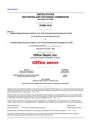 Thumbnail The ODP Corporation
 10-Q Quarterly Report FY2013 