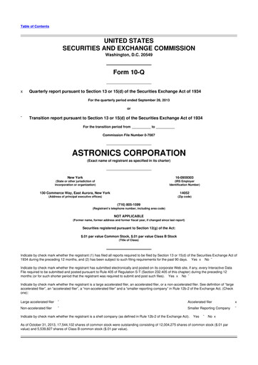 Thumbnail Astronics Corporation
 10-Q Quarterly Report FY2013 
