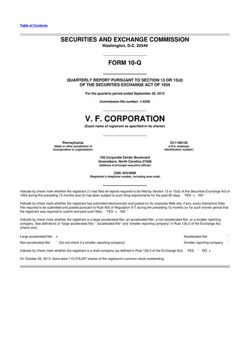 Vorschaubild VF Corporation 10-Q Quartalsbericht 2013 