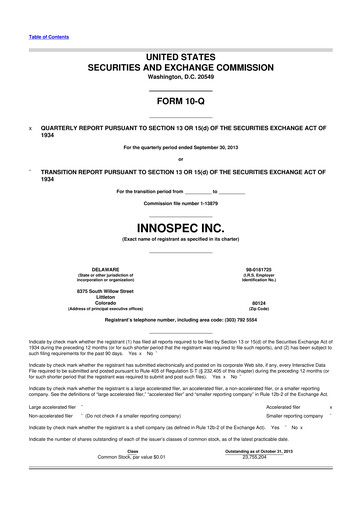 Thumbnail Innospec 10-Q Quarterly Report FY2013 