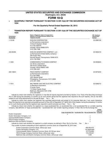 Thumbnail Exelon Corporation 10-Q Quarterly Report FY2013 