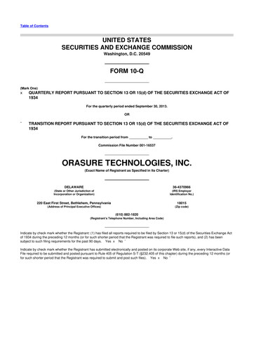 Thumbnail OraSure Technologies 10-Q Quarterly Report FY2013 