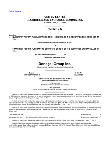 Thumbnail Donegal Group 10-Q Quarterly Report FY2013 
