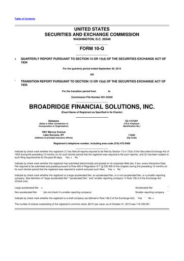 Thumbnail Broadridge Financial Solutions
 10-Q Quarterly Report FY2014 