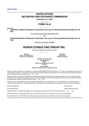 Thumbnail Huron Consulting 10-Q Quarterly Report FY2013 