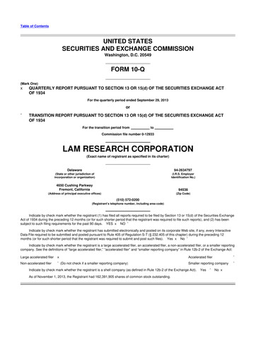 Vorschaubild Lam Research 10-Q Quartalsbericht 2014 