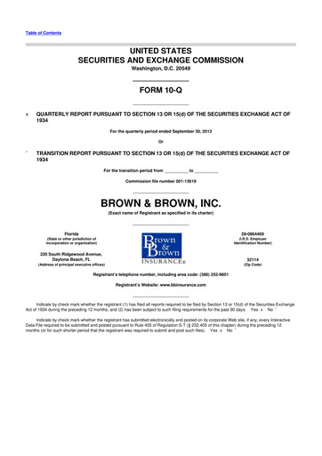 Thumbnail Brown & Brown
 10-Q Quarterly Report FY2013 