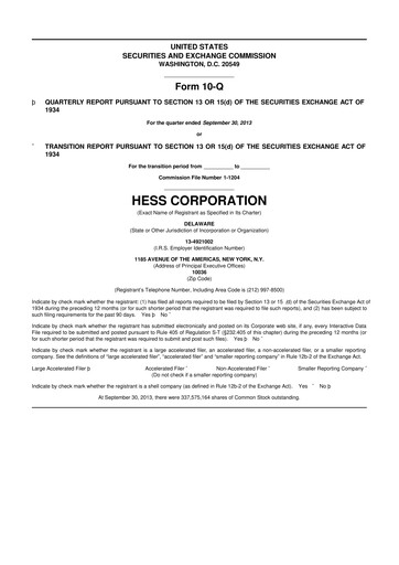 Vorschaubild Hess 10-Q Quartalsbericht 2013 
