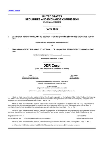 Thumbnail SITE Centers
 10-Q Quarterly Report FY2013 