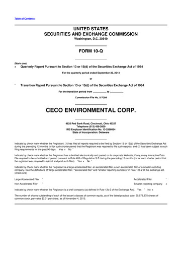 Thumbnail CECO Environmental
 10-Q Quarterly Report FY2013 