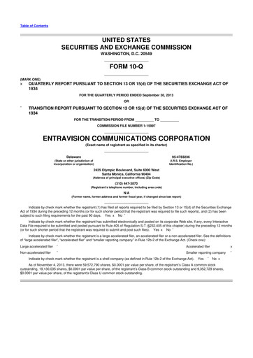 Thumbnail Entravision Communications
 10-Q Quarterly Report FY2013 