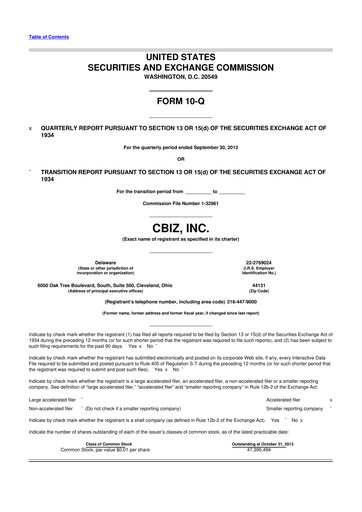 Thumbnail CBIZ 10-Q Quarterly Report FY2013 