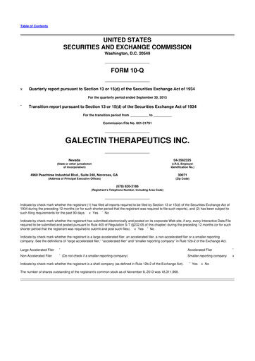 Thumbnail Galectin Therapeutics 10-Q Quarterly Report FY2013 