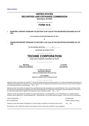 Miniature Bio-Techne 10-Q Rapport trimestriel 2014 