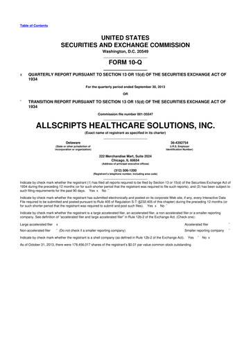 Thumbnail Veradigm 10-Q Quarterly Report FY2013 