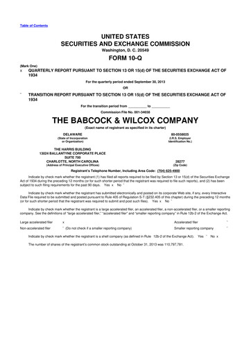 Vorschaubild BWX Technologies
 10-Q Quartalsbericht 2013 