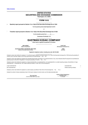 Thumbnail Eastman Kodak Company 10-Q Quarterly Report FY2013 