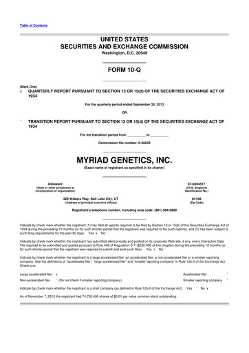 Thumbnail Myriad Genetics 10-Q Quarterly Report FY2014 