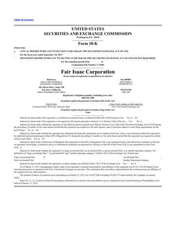Thumbnail Fair Isaac (FICO) 10-K Annual Report 2013