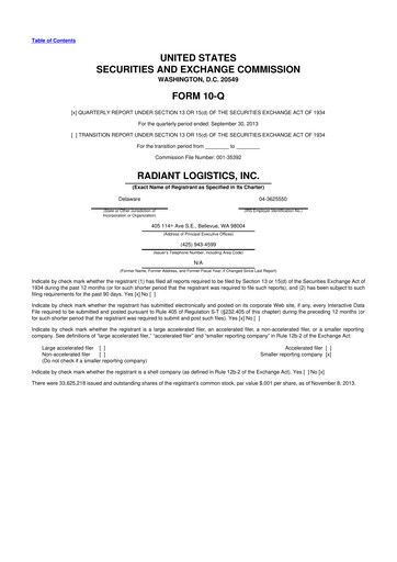 Thumbnail Radiant Logistics
 10-Q Quarterly Report FY2014 