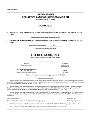 Vorschaubild Stereotaxis 10-Q Quartalsbericht 2013 