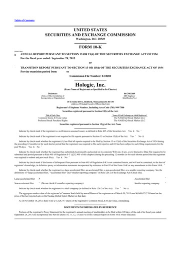 Thumbnail Hologic 10-K Annual Report 2013