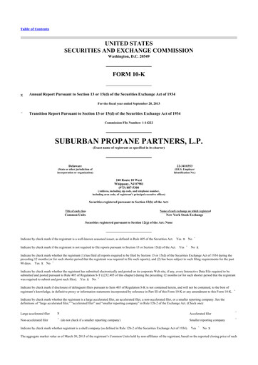 Thumbnail Suburban Propane Partners 10-K Annual Report 2013
