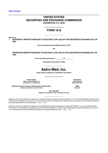 Miniature AstroNova, Inc. 10-Q Rapport trimestriel 2014 