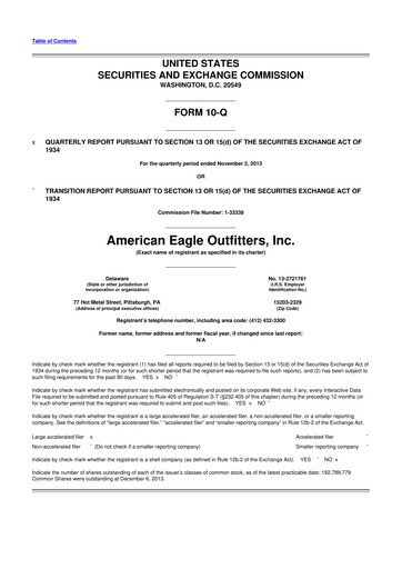 Thumbnail American Eagle Outfitters
 10-Q Quarterly Report FY2013 