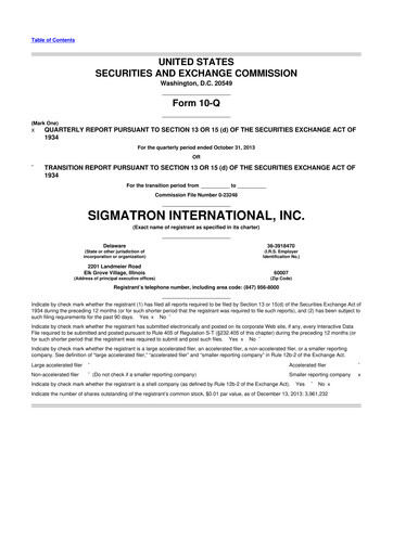 Thumbnail SigmaTron International 10-Q Quarterly Report FY2014 