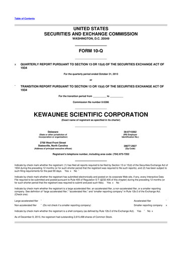 Thumbnail Kewaunee Scientific Corporation 10-Q Quarterly Report FY2014 