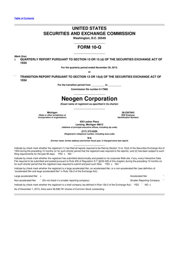 Vorschaubild Neogen 10-Q Quartalsbericht 2014 