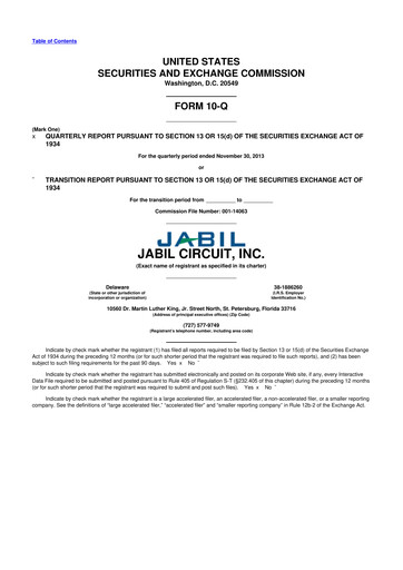 Thumbnail Jabil 10-Q Quarterly Report FY2014 