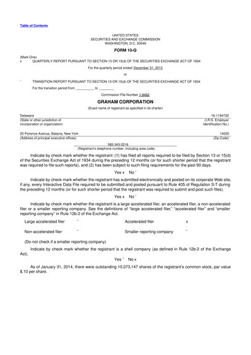 Vorschaubild Graham Corporation
 10-Q Quartalsbericht 2014 