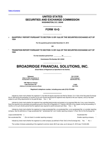 Thumbnail Broadridge Financial Solutions
 10-Q Quarterly Report FY2014 